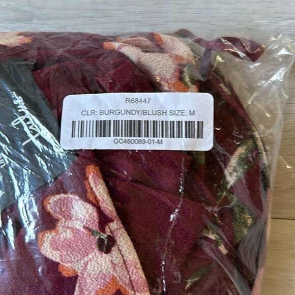 Lulus September Sunsets Burgundy Floral Print Wrap Maxi Dress Sz M NWT IN PKG - Picture 7 of 8